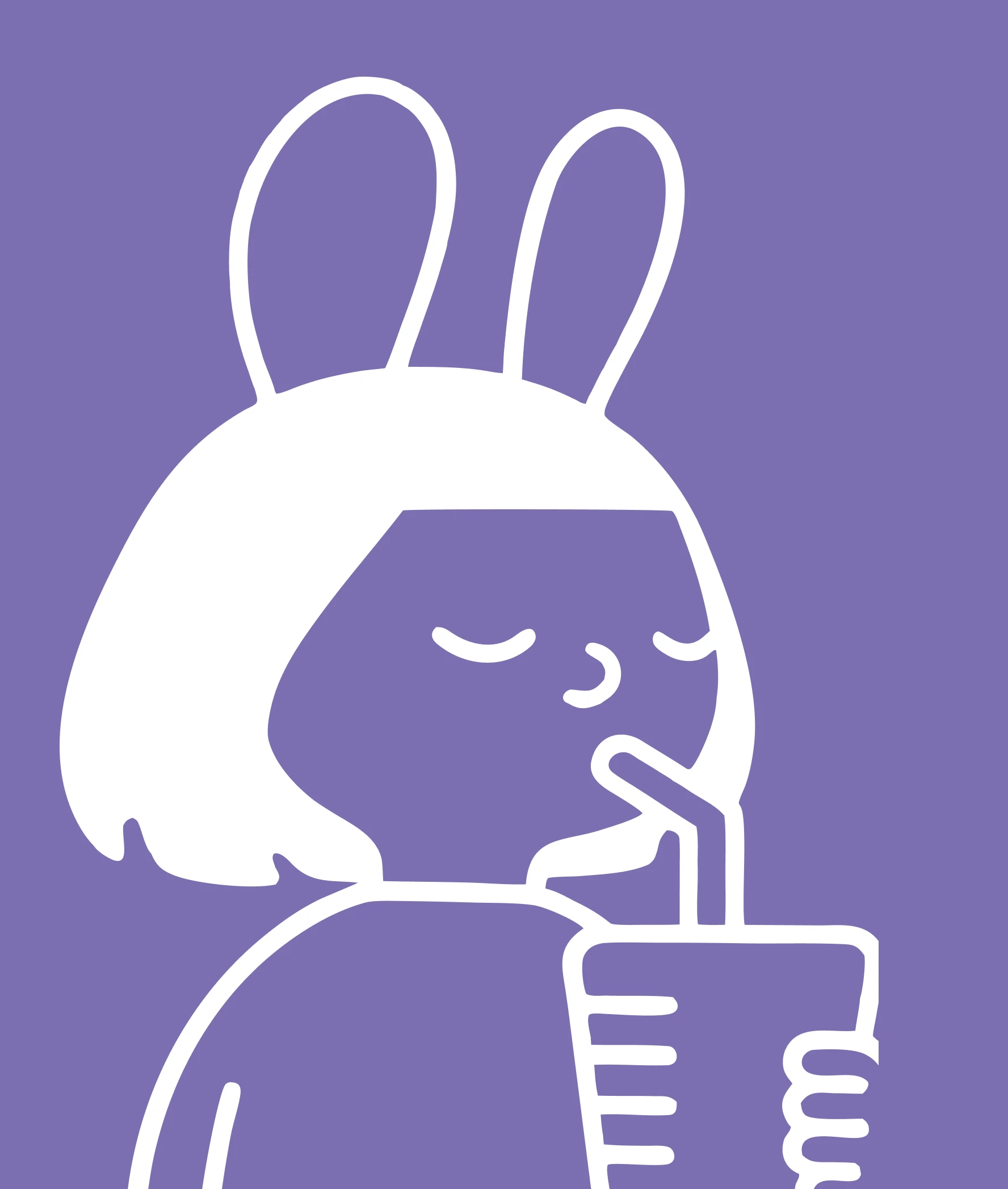 Boba tea image 5 — BOBA TEA wordmark on cream background with lavender bunny-head silhouette