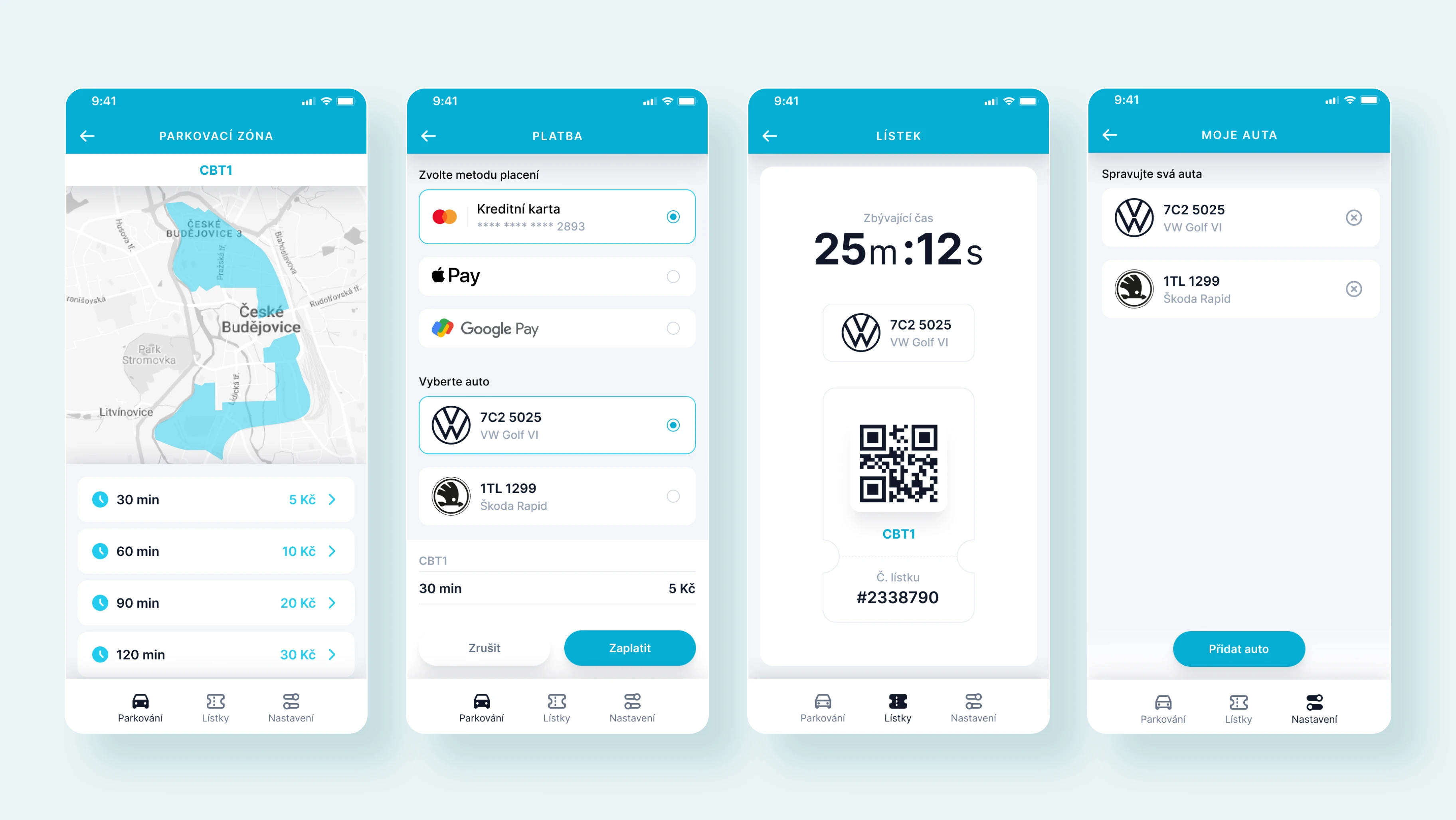 Budpark image 5 — design-system overview with annotated app components: display labels, status bar, headers, nav bar, list items, tabs, icon-navbar, buttons, button states and settings icons