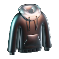 3D icon of a black merch hoodie