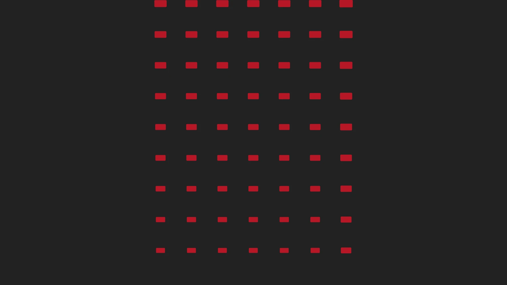 Leds Atomic brand pattern — dark background with repeating grid of small red rectangular dashes inspired by LED arrays